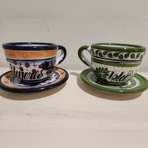 Expresso Talavera Cups & Saucers